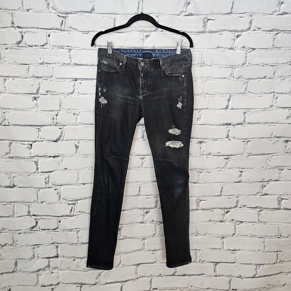 Rta Black Distressed Skinny Jeans - Picture 1 of 8